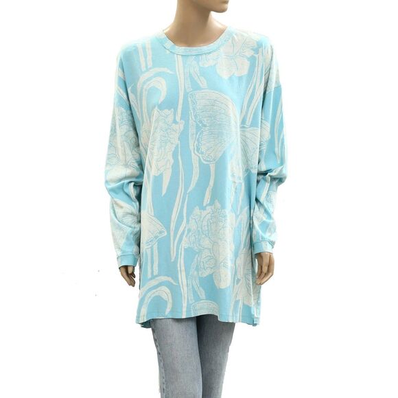 Free People We The Free Ellen Printed Long-Sleeve Tee Tunic Top Cotton XS 284317 - Picture 4 of 9